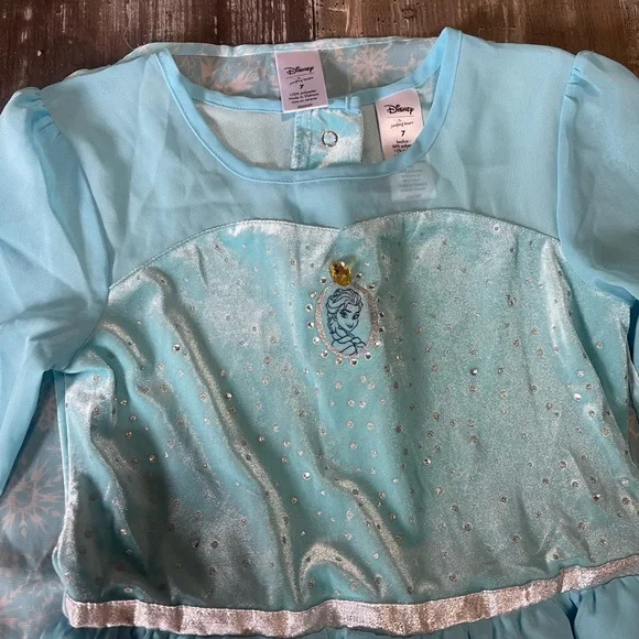 Frozen Elsa Light Blue Sparkle Dress + Anna Purple Vest - Picture 4 of 6